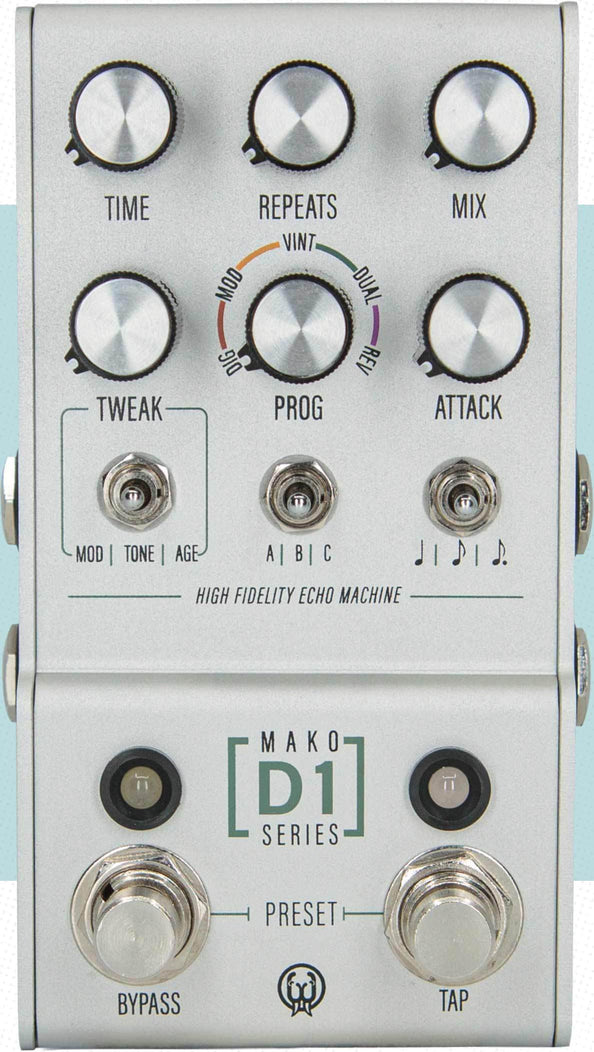Top view of the D1 Stereo Delay pedal